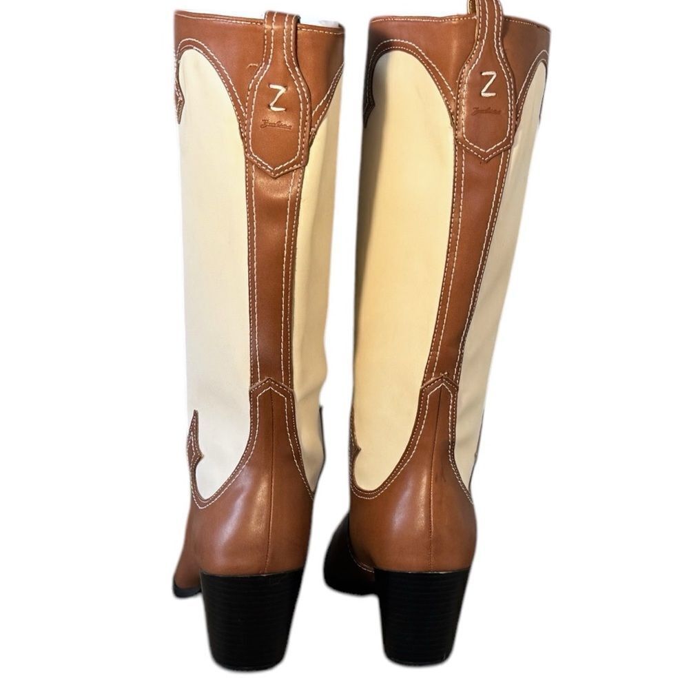 Zodiac Brown/Plaster Western Tall Boots NEW Size 10 - Picture 11 of 13